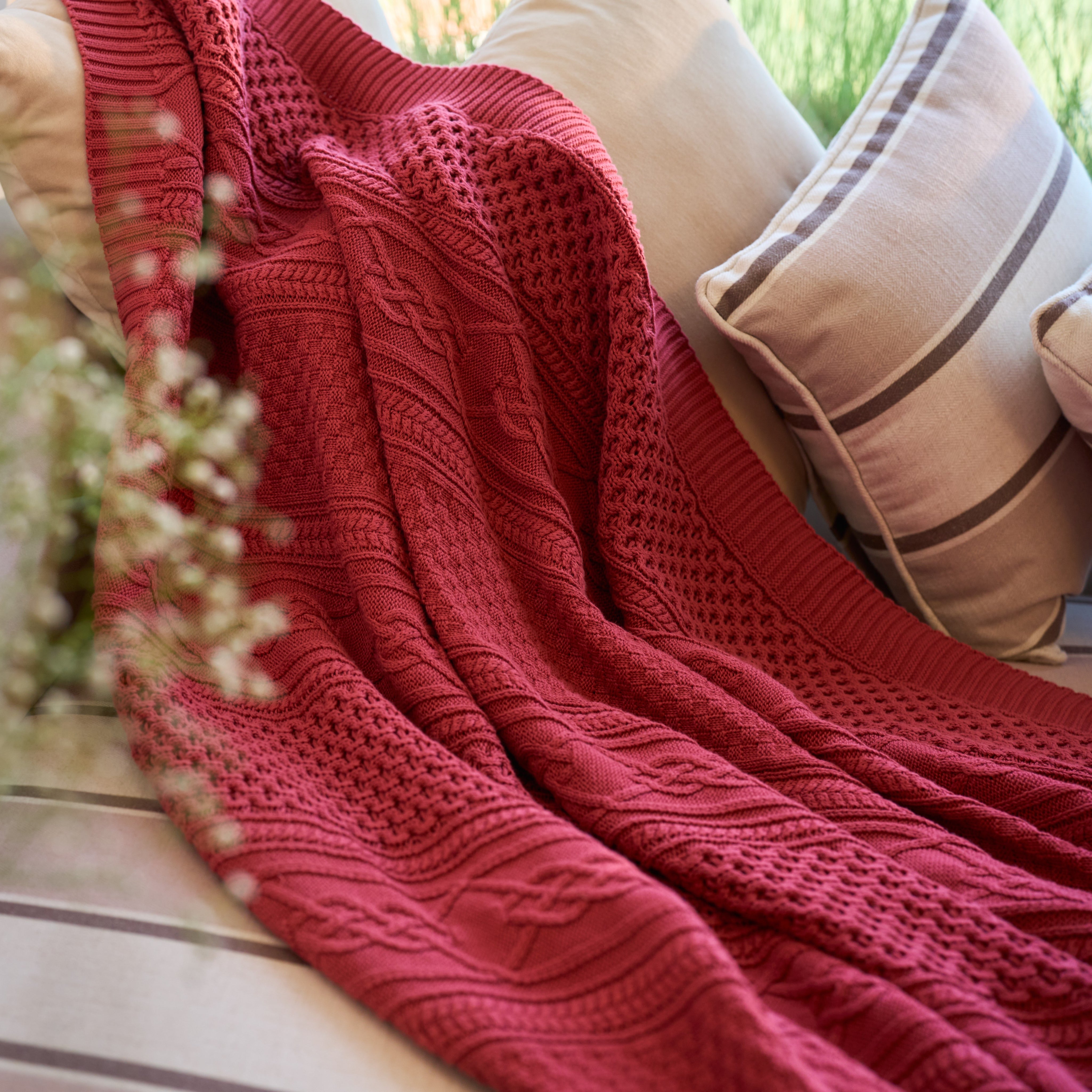 Cozy Cable Knit Throw